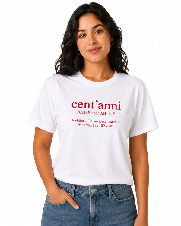 Poppi’s “Cent’anni” Tee – White