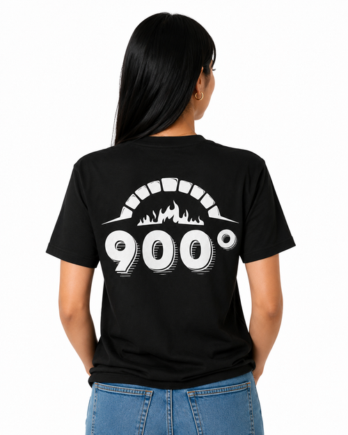 Poppi’s Classic Logo “900°” Tee – Black