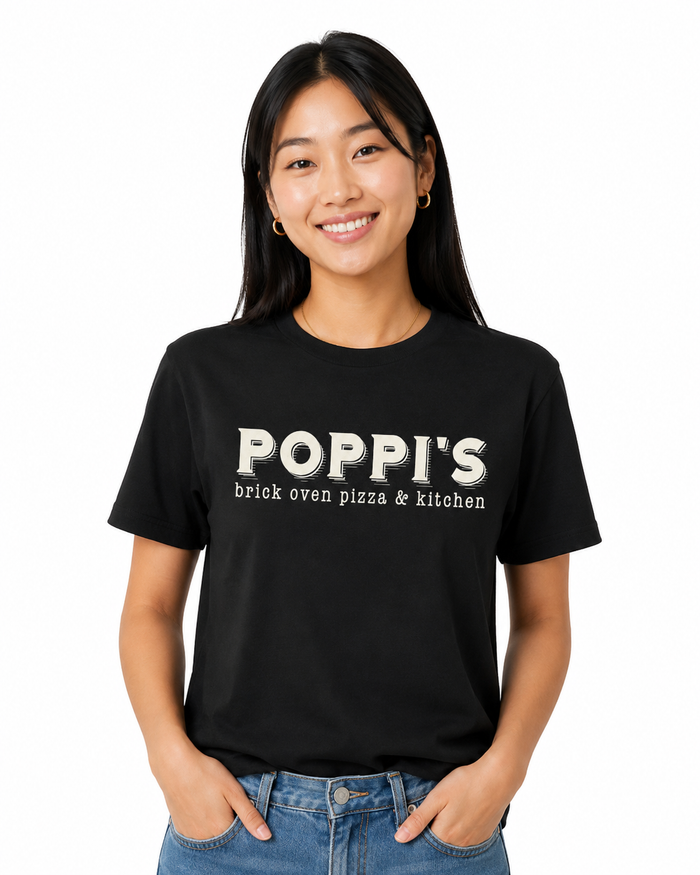 Poppi’s Classic Logo “900°” Tee – Black