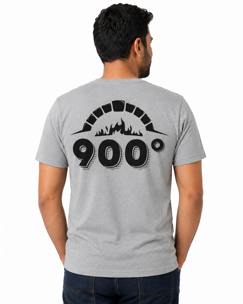 Poppi’s Classic Logo “900°” Tee – Gray