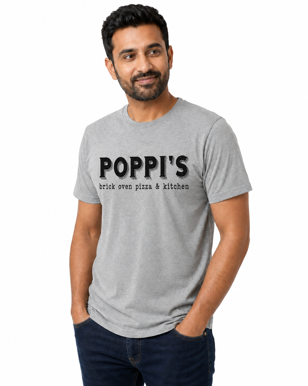 Poppi’s Classic Logo “900°” Tee – Gray